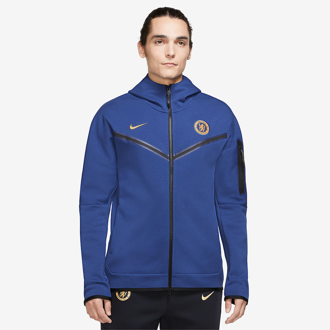 Nike Chelsea 23/24 NSW Tech Fleece Hoodie - Rush Blue/Club Gold