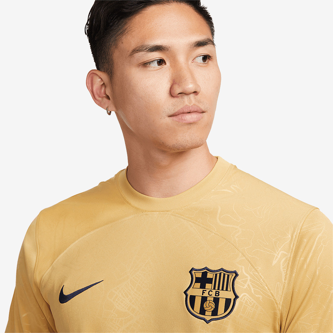 Nike FC Barcelona 22/23 Away Stadium SS Jersey - Club Gold