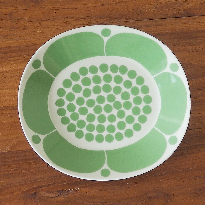 アラビア スンヌンタイ オーバルプレート 22×25cm ライトグリーン