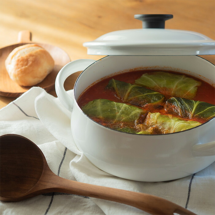 野田琺瑯 LUKE（ルーク） 浅型キャセロール 21cm ホワイト | 食器と