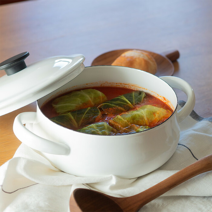 野田琺瑯 LUKE（ルーク） 浅型キャセロール 21cm ホワイト | 食器と