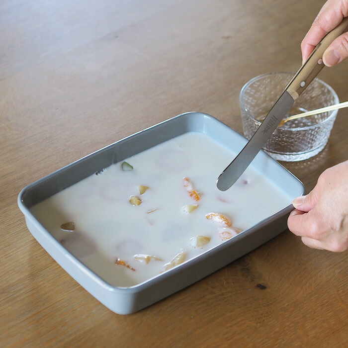 野田琺瑯 +Gray レクタングル浅型 M | 食器と料理道具の専門店「プロ