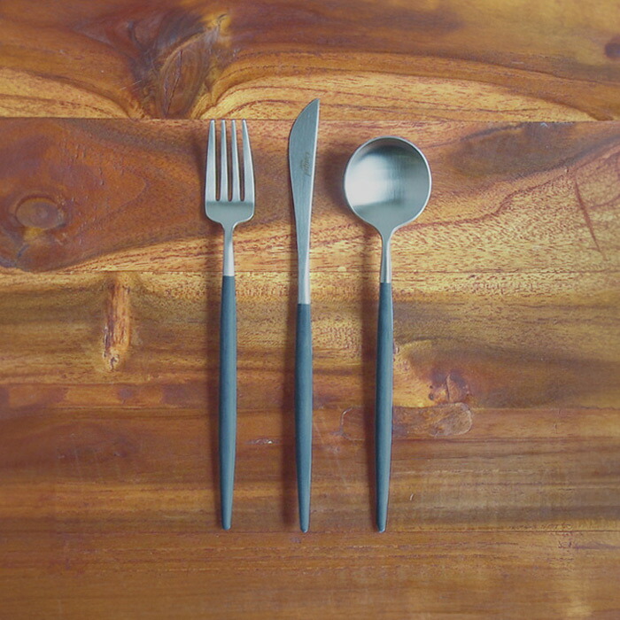 正規品】□クチポール ゴア・ブルー シルバー デザートセット 3PCS (箱