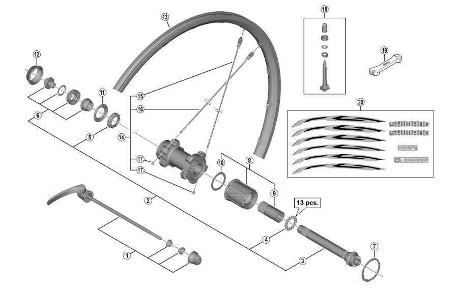 SHIMANO（シマノ）WH-RS500 前後セットホイール チューブレス