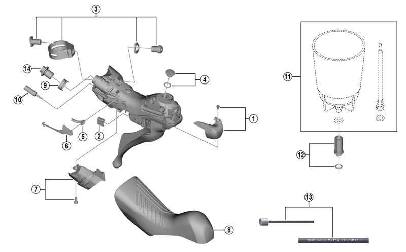 SHIMANO（シマノ）ST-RX810-LA ドロッパーポスト/ブレーキレバー 左