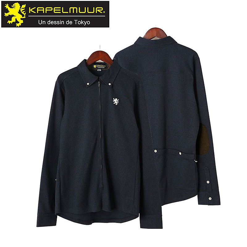 KAPELMUUR（カペルミュール）長袖シャツジャージ 千鳥格子 ネイビー