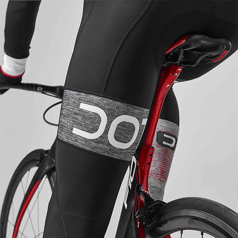 DOTOUT ストライプ肩ひも 膝下7分丈 ビブタイツ L DOTOUT ストライプ肩