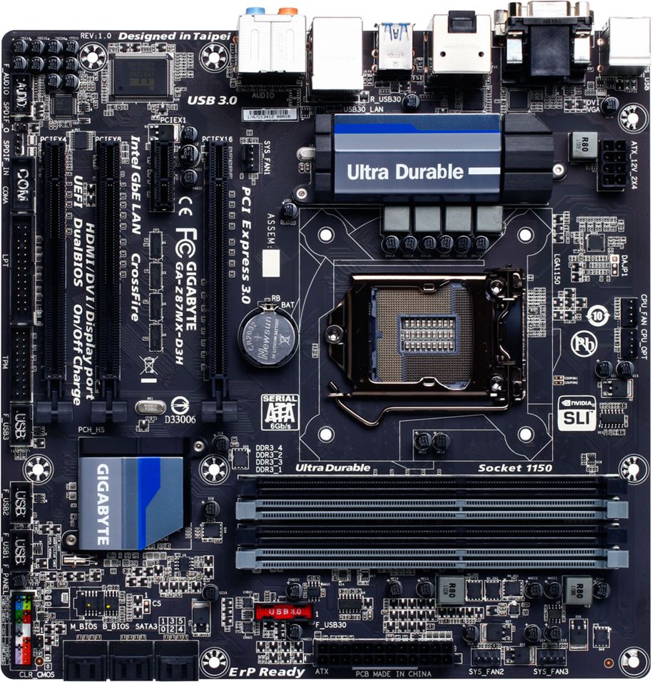 GA-Z87MX-D3H LGA1150 Micro ATX Motherboard