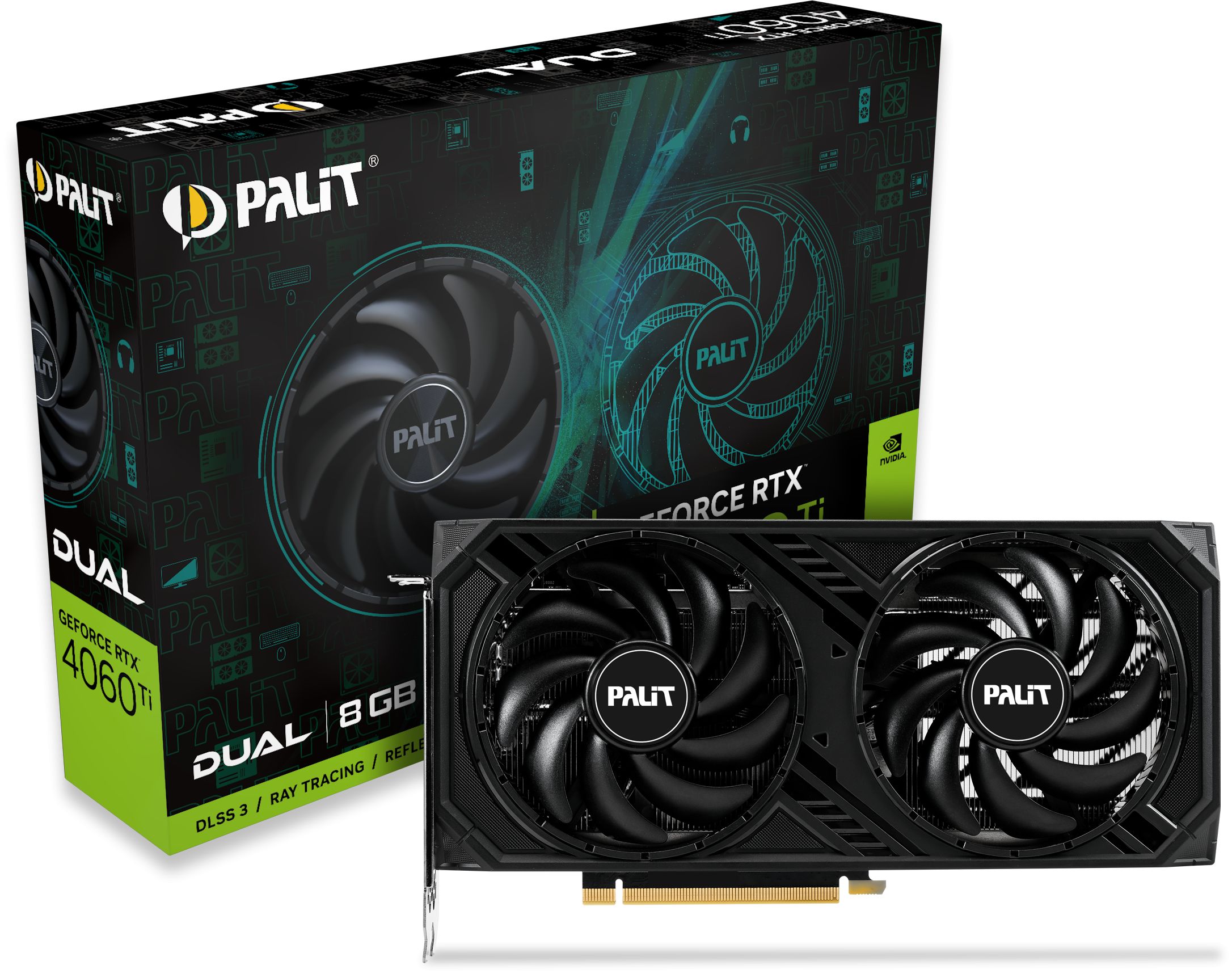 GeForce RTX 4060 Ti DUAL 8GB GDDR6 Semi-fanless Graphics Card