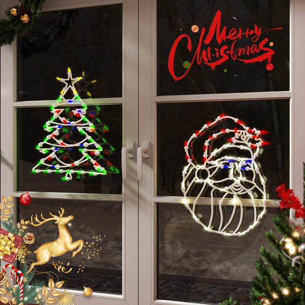 Quntis サンタクロースとクリスマスツリーのタングステンショーケース