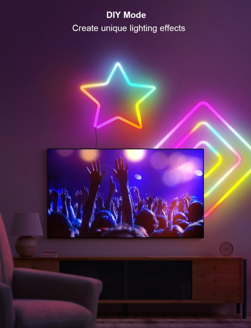 屋外および寝室用のマルチカラー音楽同期ネオンLEDロープ/ストリップライト