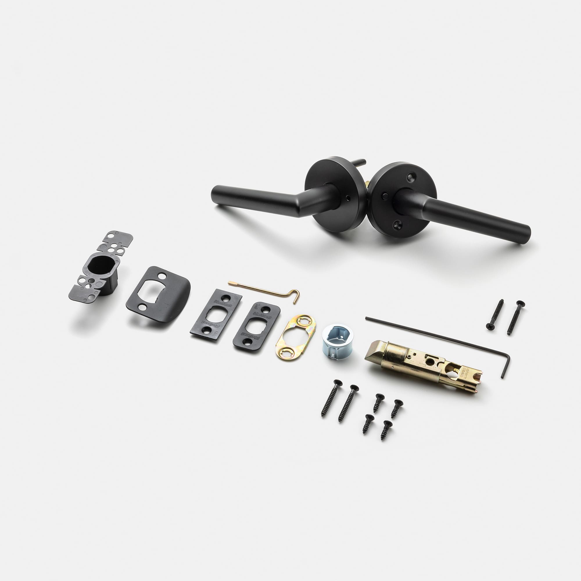 錠付きドアパーツ ストレートハンドル マットブラック 間仕切錠 | PS