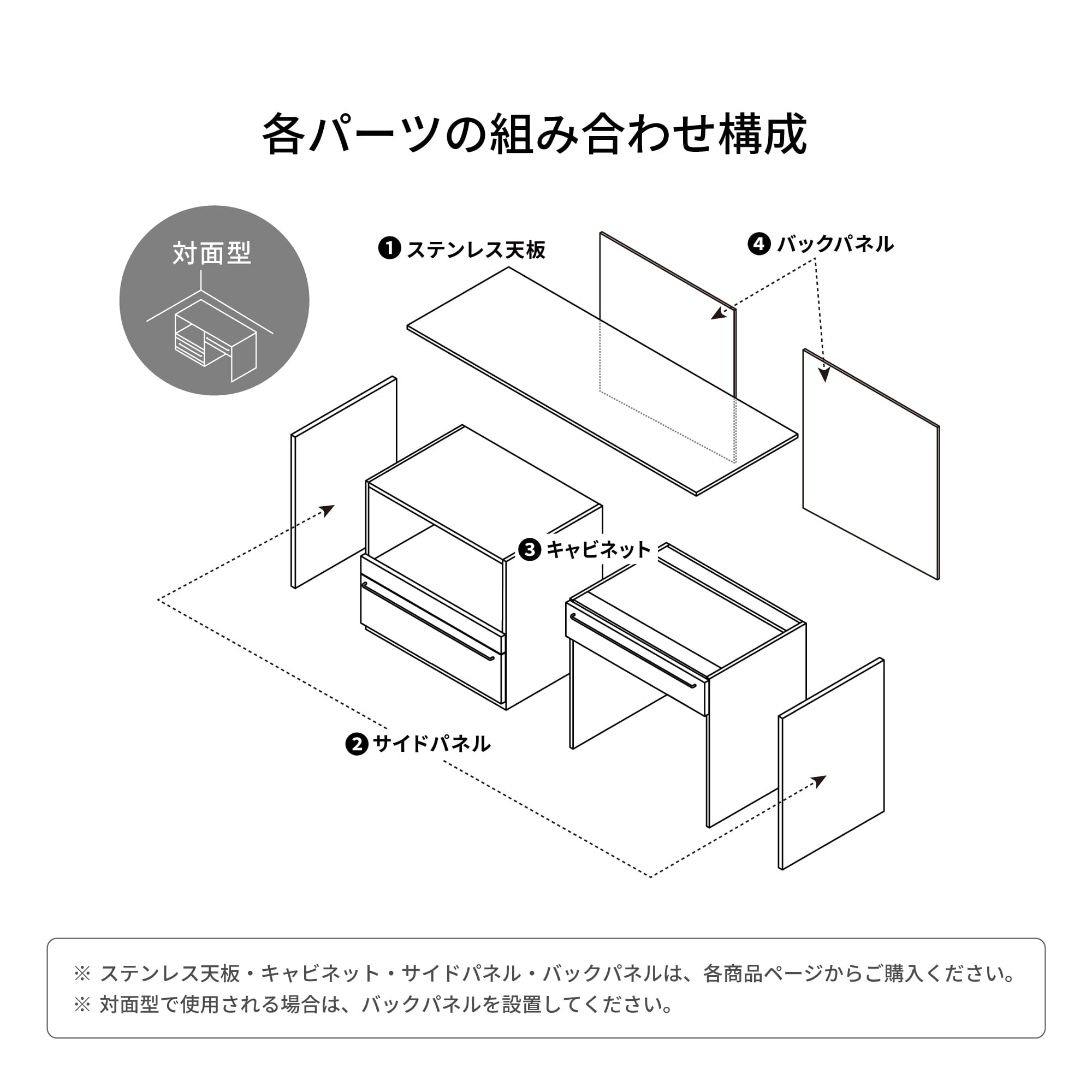 木製キッチンカウンター サイドパネル | KB-KC023-18-G183 | キッチン