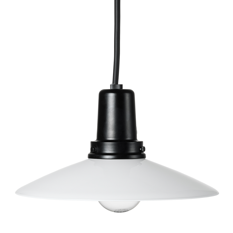 レトロペンダントライト 乳白×ブラック コード長オーダー | LT-PD014