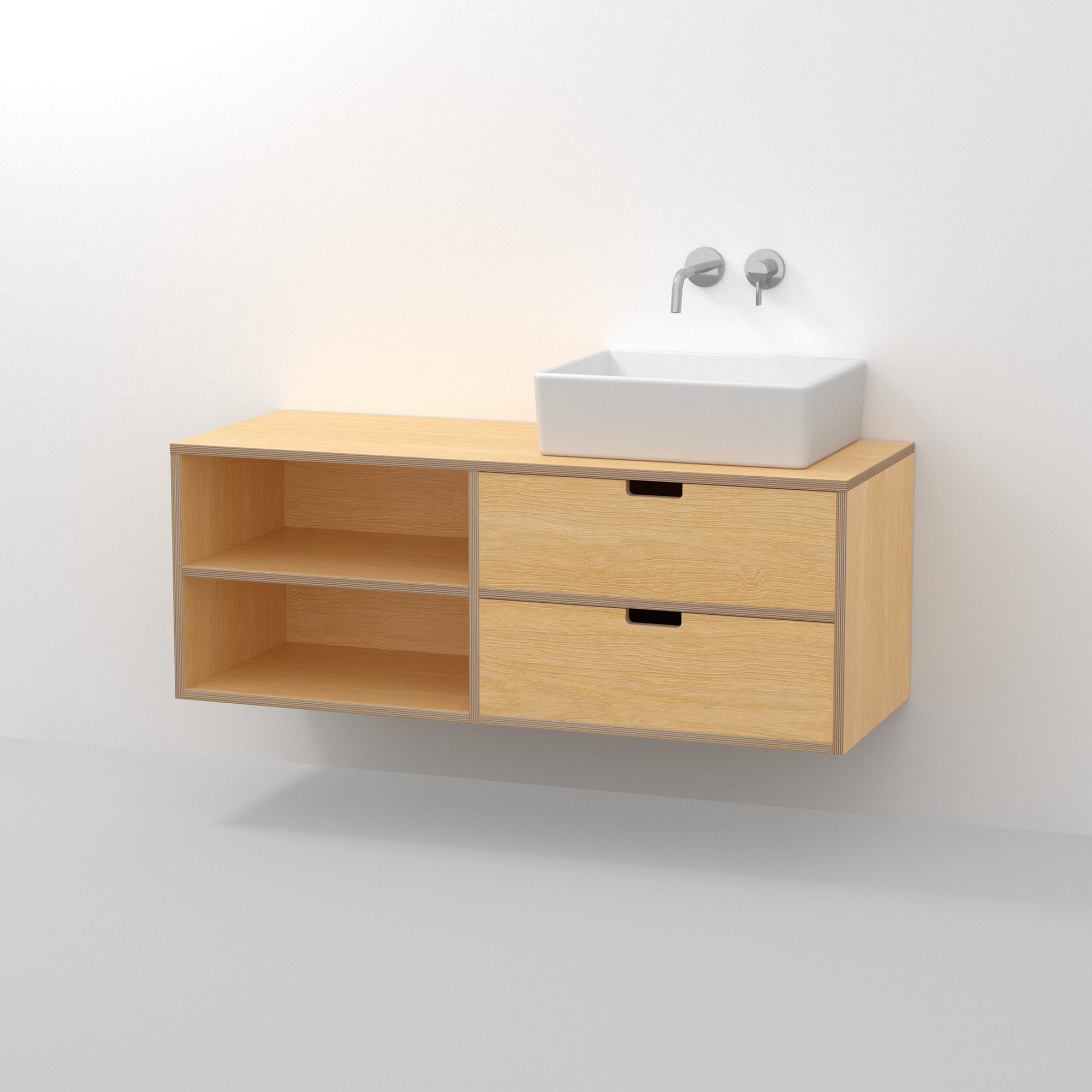 プライウッド洗面台 W910～1200 引き出し クリア | KB-PR019-16-G289