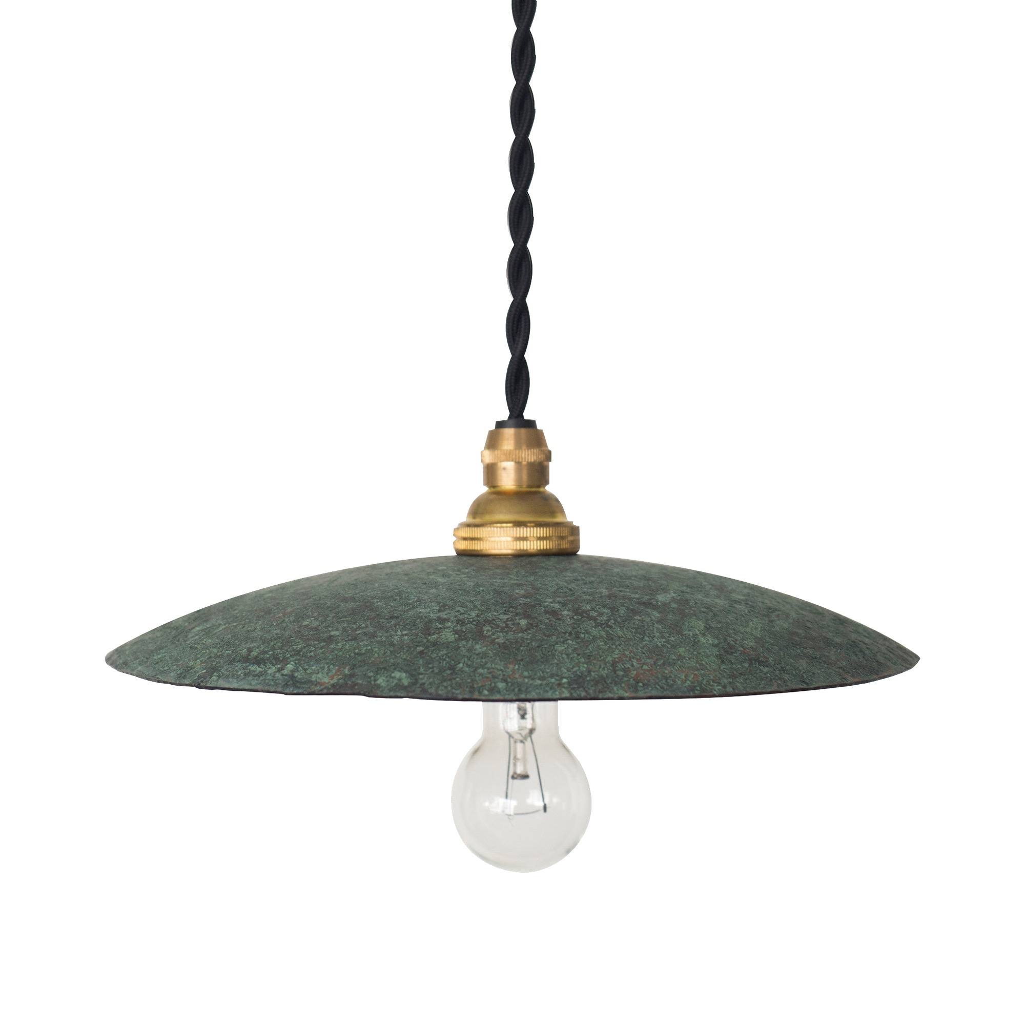 鎚目模様のシェードランプ E17 お皿型 緑青 | LT-PD010-03-G148