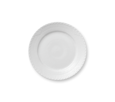 ホワイトフルーテッド ハーフレース プレート 19cm|ロイヤル