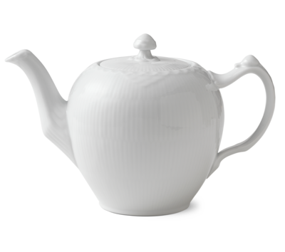 ホワイトフルーテッド ハーフレース ティーポット 1000ml|ロイヤル