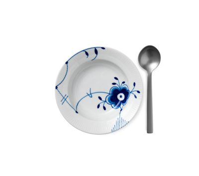 ブルーフルーテッド メガ ディーププレート 17cm (リム付き)|ロイヤル