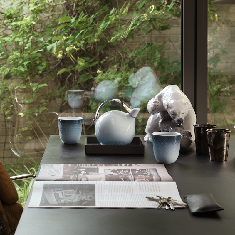 ロイヤルコペンハーゲン　ポット ロイヤルコペンハーゲン ポット□ブルーフルーテッド プレインレース