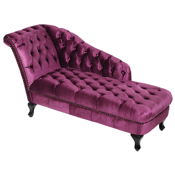 ロイヤルパープルベルベットチェスターフィールドカウチソファ VINCENT
