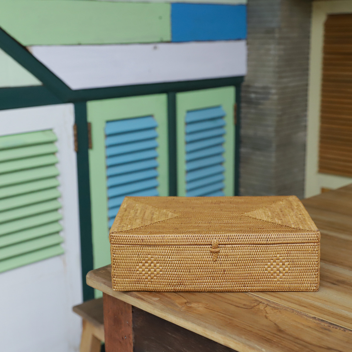 書類入れ蓋付きLサイズ (BOX417) Rosily(ロージリー) バリ島 アタかご