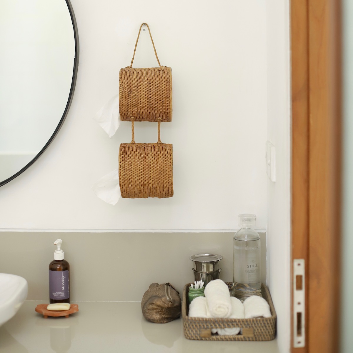 ロールペーパー吊り下げ 2連 (TIS224) Rosily(ロージリー) バリ島 アタ