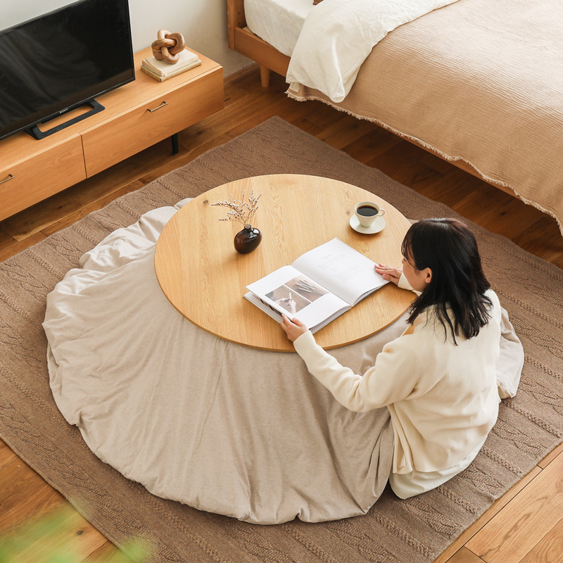 こたつ布団掛けカバー Herringbone knit 円形タイプ ｜家具