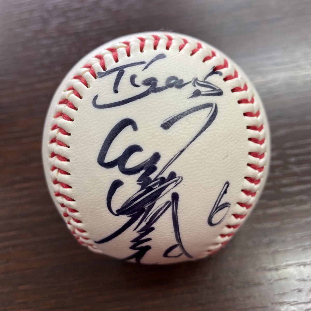 阪神OBタイガース 金本知憲 選手 直筆サインボール 背番号 6番 選手