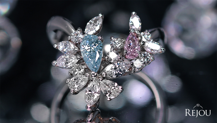 新作＞ブルーダイヤモンド 0.37ct/FB ピンクダイヤモンド 0.16ct/FPP