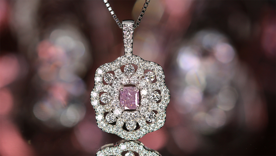 パープルダイヤモンド 0.343ct/FPP/I1 ダイヤモンド 0.6ct プラチナ