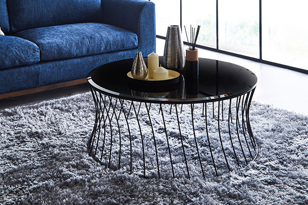 RELAX FORM ラウンドテーブルセンター テーブル黒ガラス天板おしゃれ