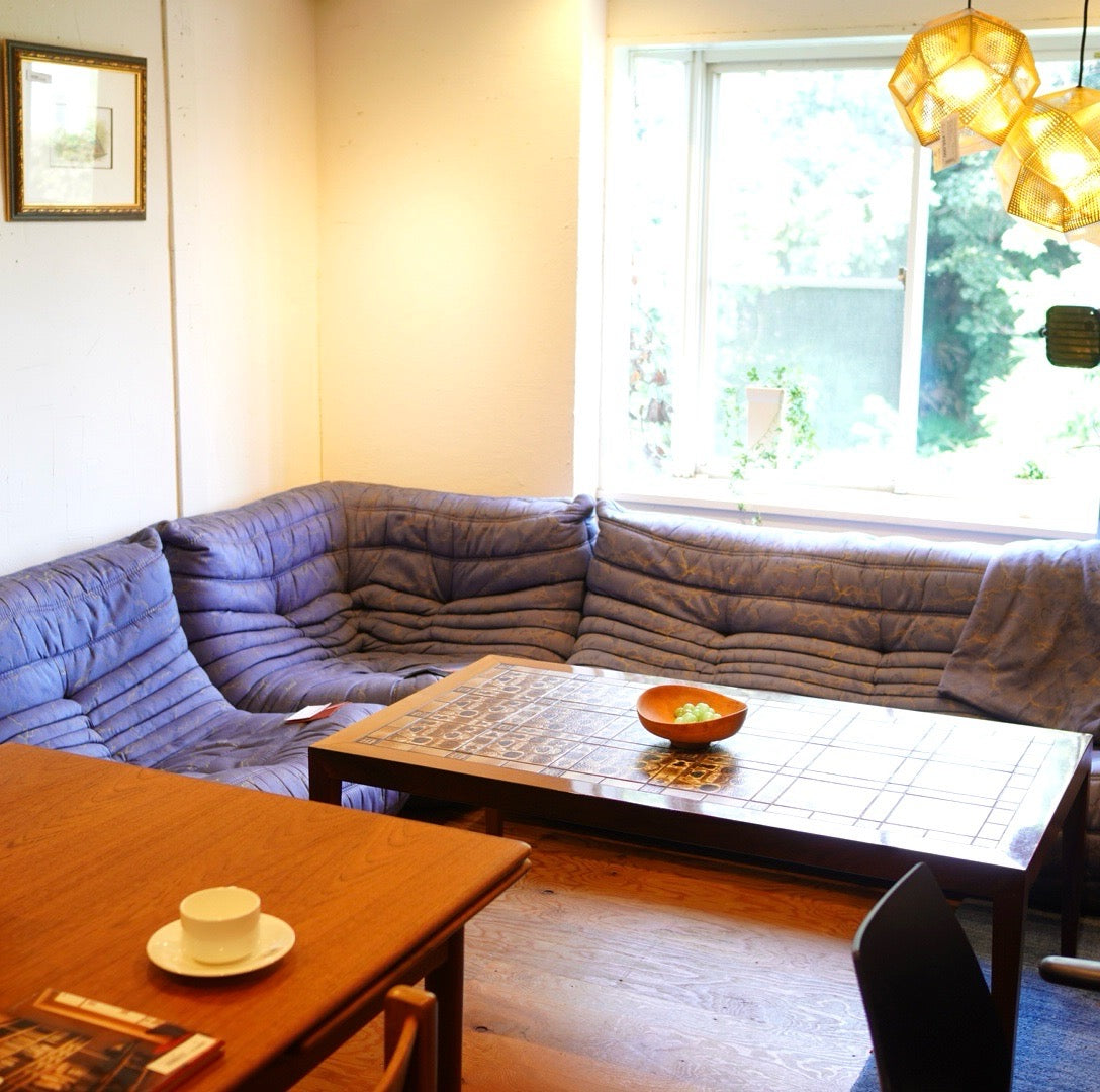 リーン・ロゼ ligne roset トーゴ コーナーソファ 1人掛け 中古 ブルー