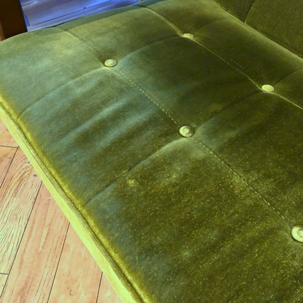 カリモク60 Kチェア 2シーターソファ モケットグリーン 中古 緑 レトロ