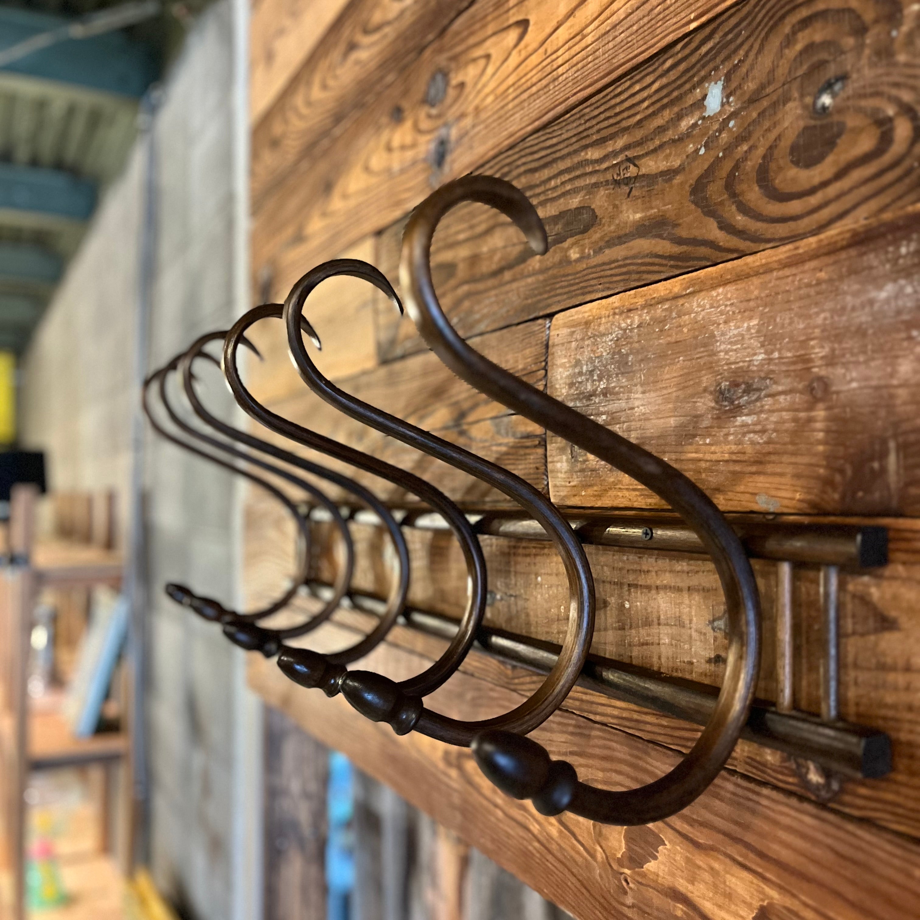 アンティーク 曲木のウォールハンガーラック 中古 コートラック 壁掛け