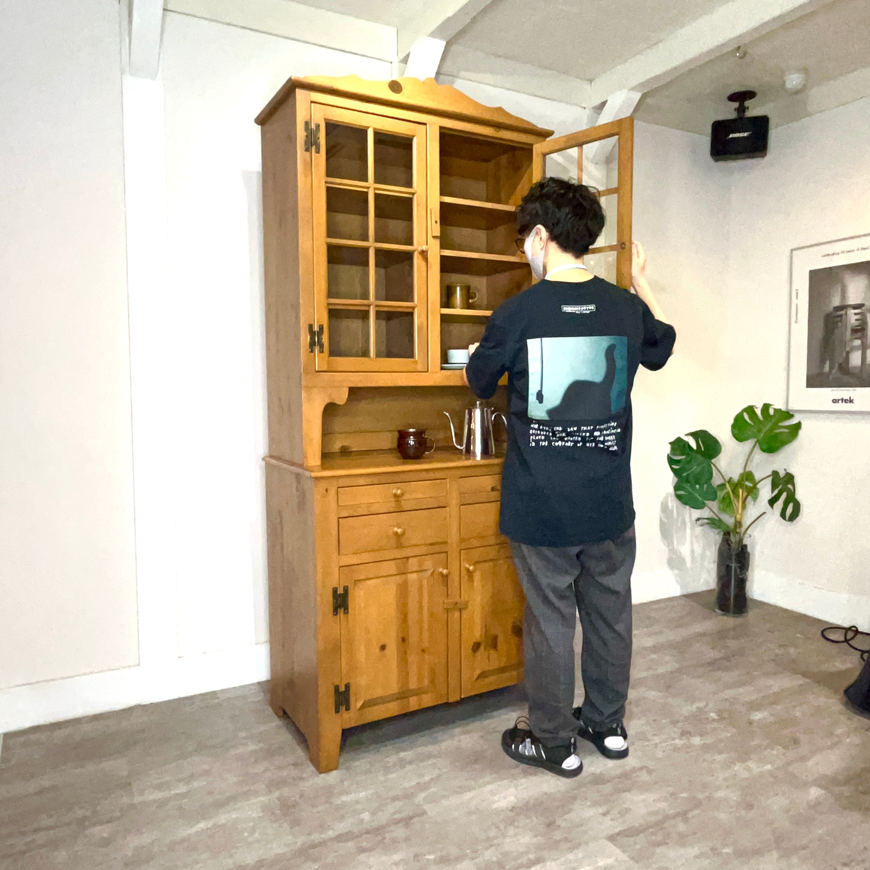 アンファン / Enfant パイン材カップボード ハッチボード中古