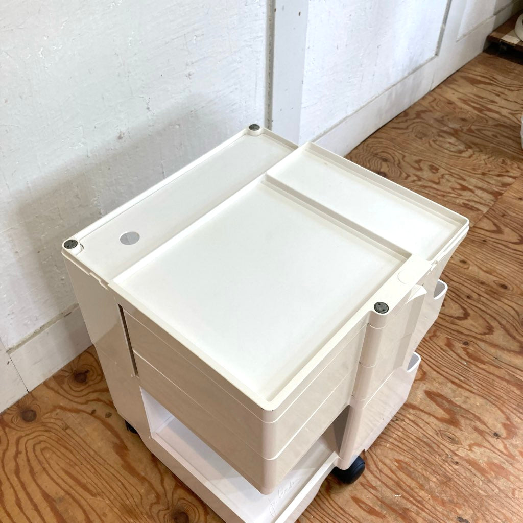 B-LINE ボビーワゴン 2段2トレイ ホワイト 白 中古 アクリルホルダー