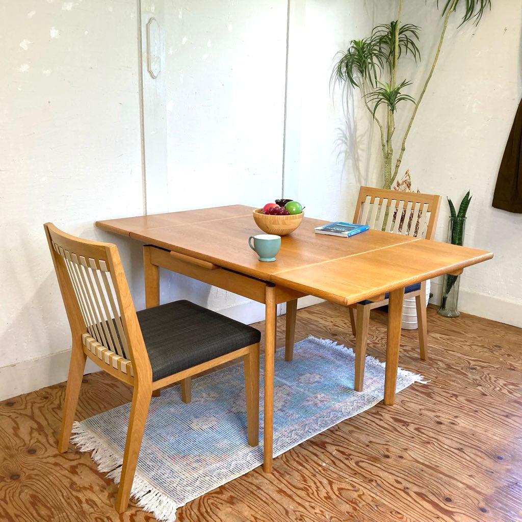 日進木工 オーク材 伸長式 ダイニングテーブル ヴィンテージ 中古