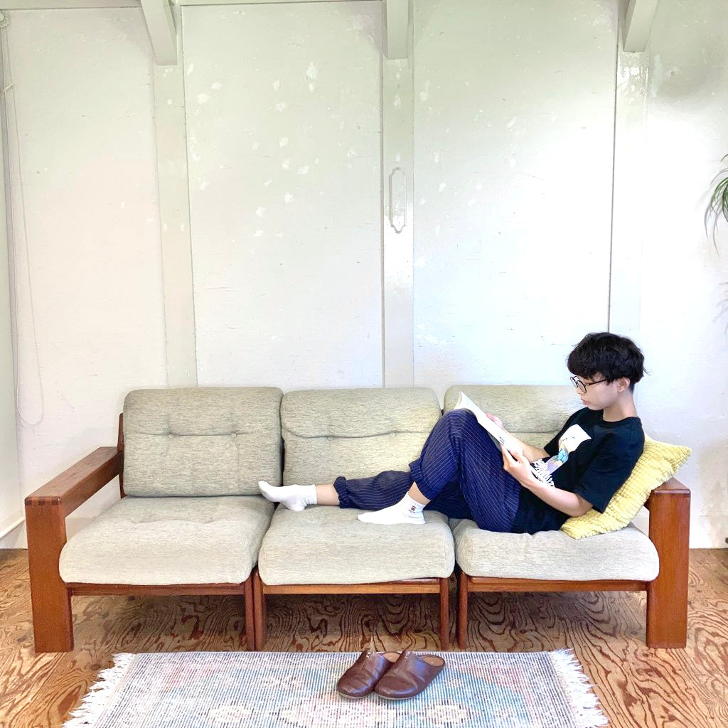 コスガ / KOSUGA 3人掛け セパレート アームソファ チーク材 ジャパン