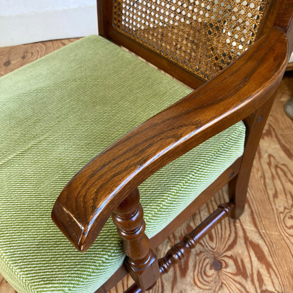 三越ブルージュ カントリーハウス アームチェア ラタン 中古 三越家具