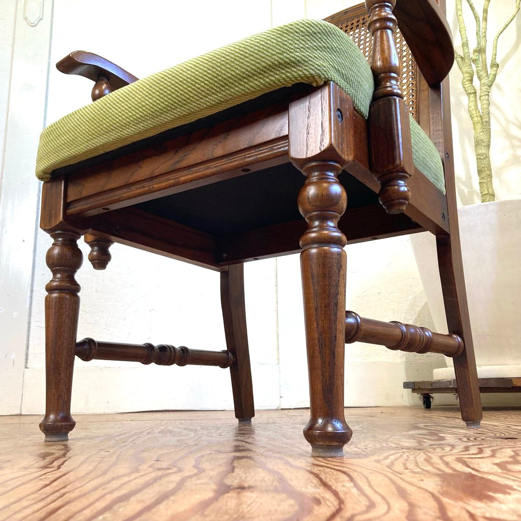 三越ブルージュ カントリーハウス アームチェア ラタン 中古 三越家具