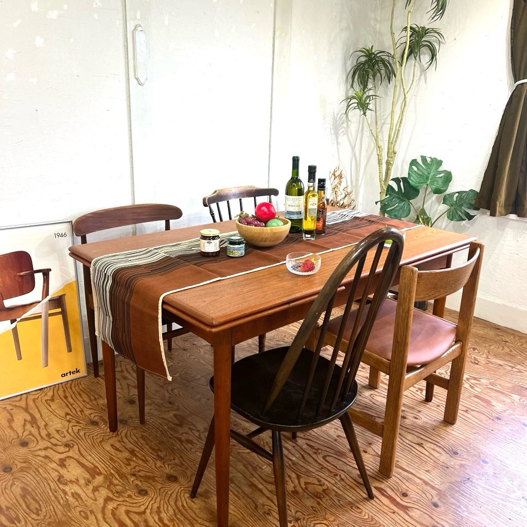 L3705-31 北欧ヴィンテージ ダイニングテーブル ドローリーフテーブル