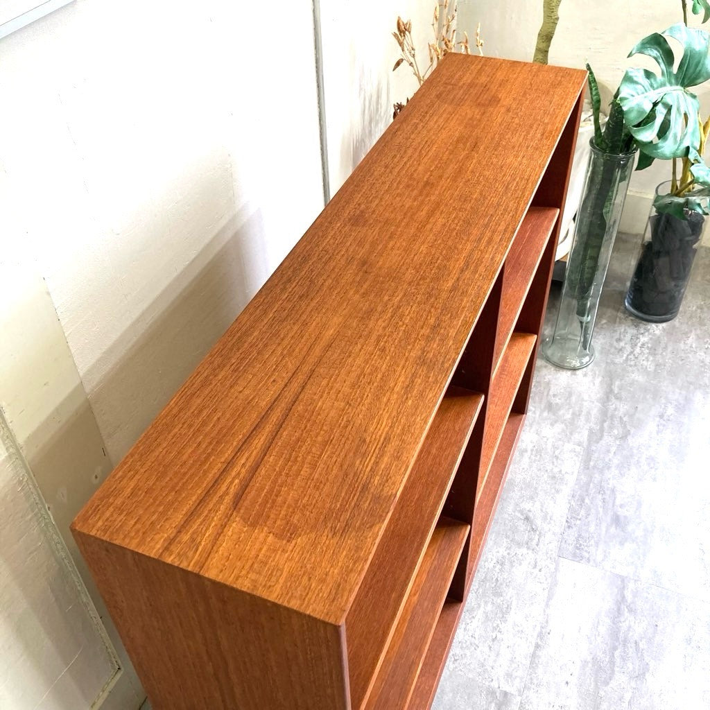 北欧 ヴィンテージ オープンシェルフ チーク材 本棚 キャビネット 中古