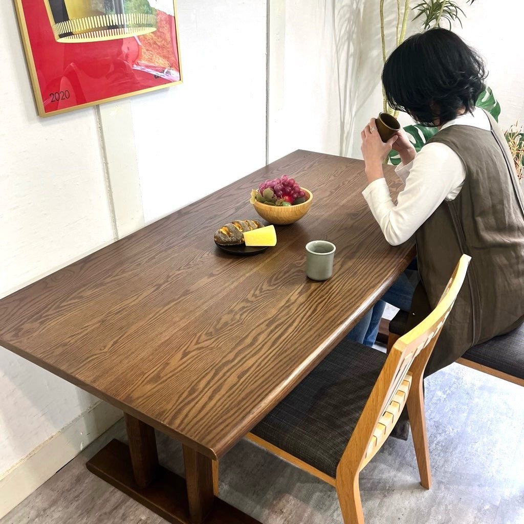 ナガノインテリア ダイニングテーブル オーク無垢材 国産 中古 福岡