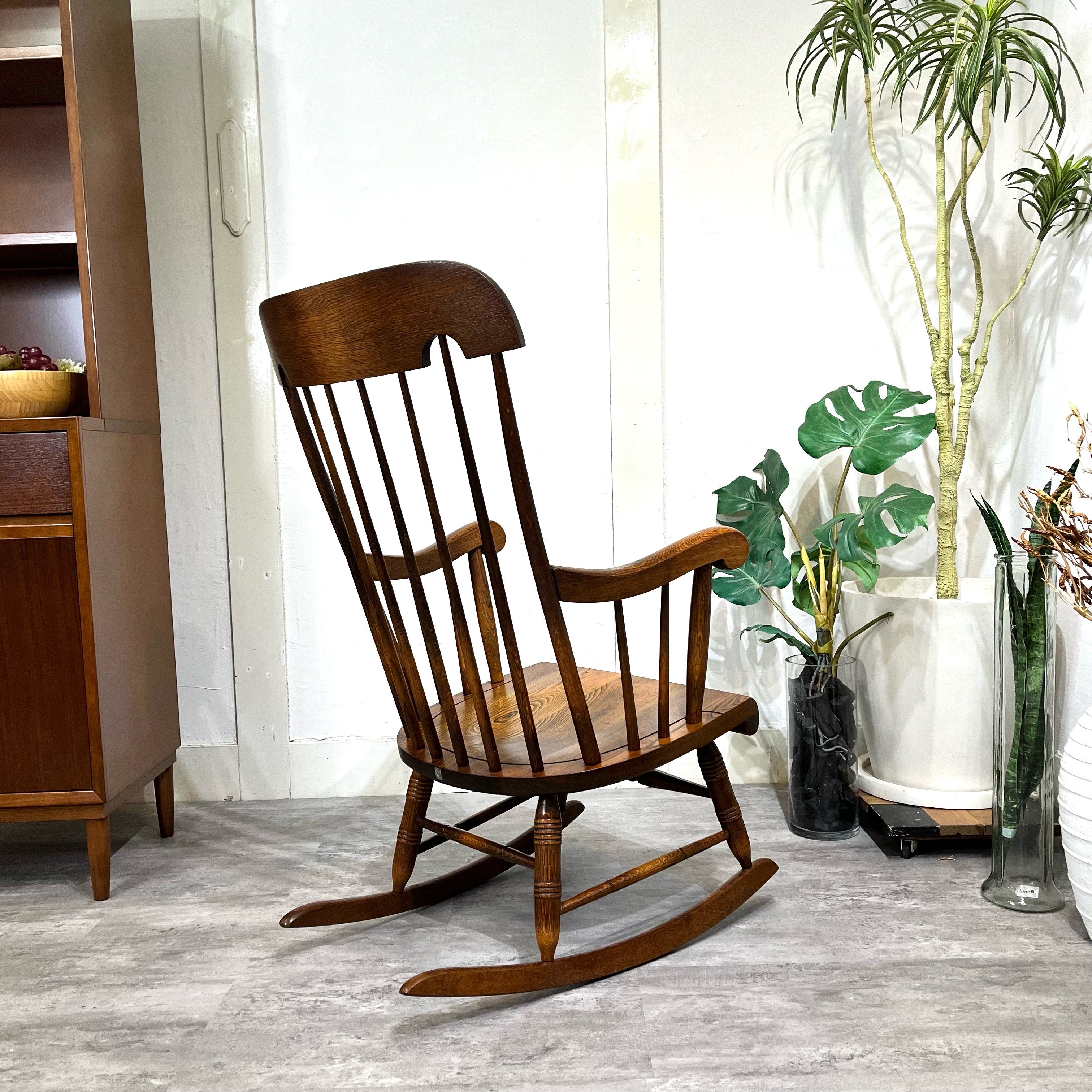 飛騨産業 / HIDA 穂高 ロッキングチェア キツツキマーク 中古 揺れ椅子