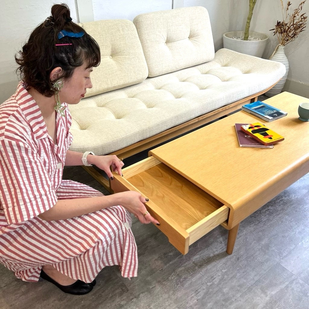 カンディハウス エクリプス センターテーブル テーブル 引き出し 北欧