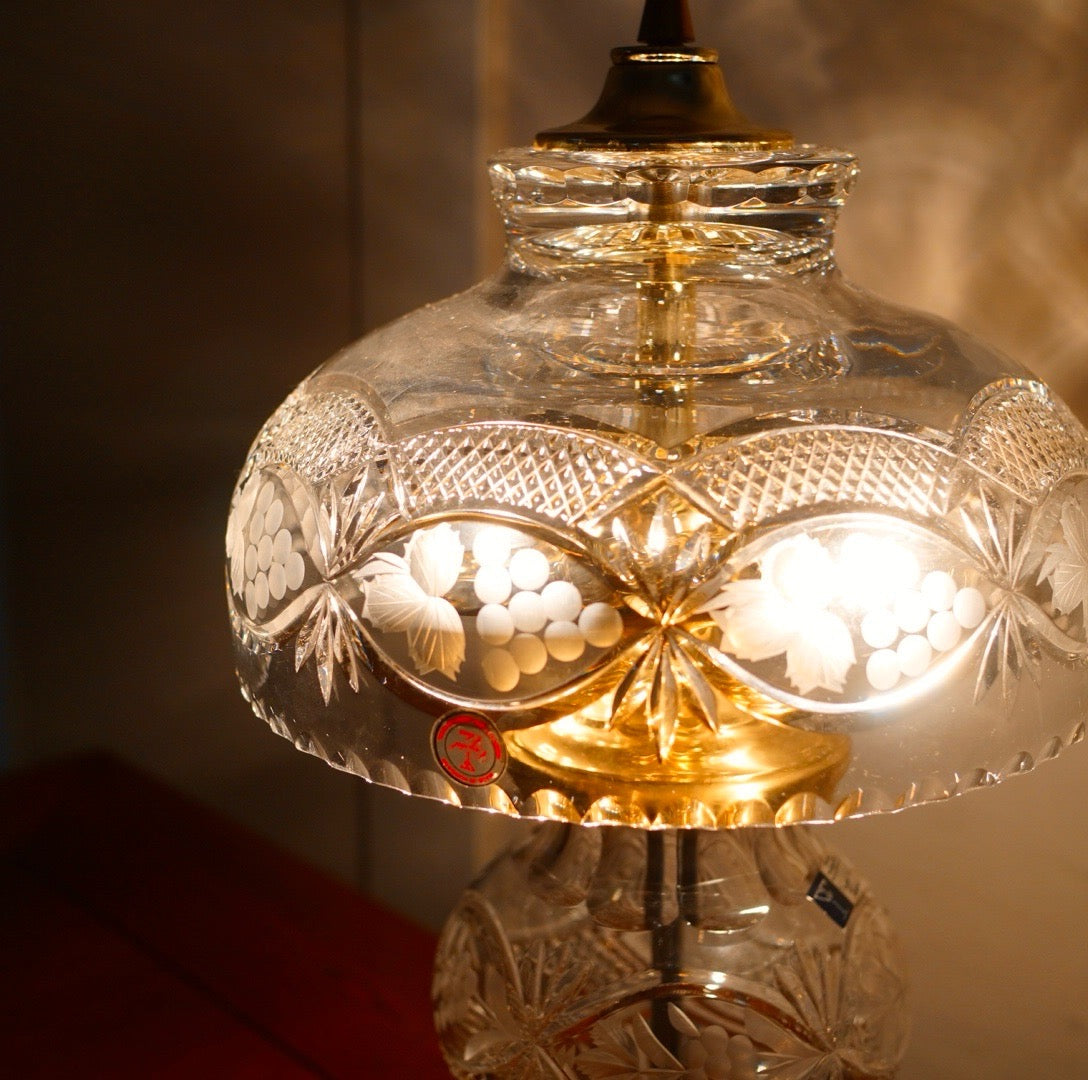 クリスタルガラスのテーブルランプ ヴィンテージ CRYSTAL CLEAR