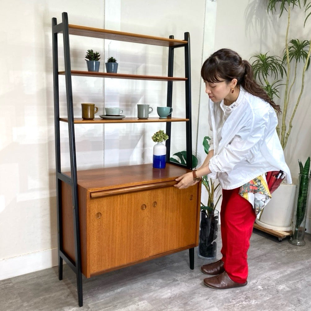 北欧ヴィンテージシェルフ チーク材 スウェーデン 本棚 ブックシェルフ