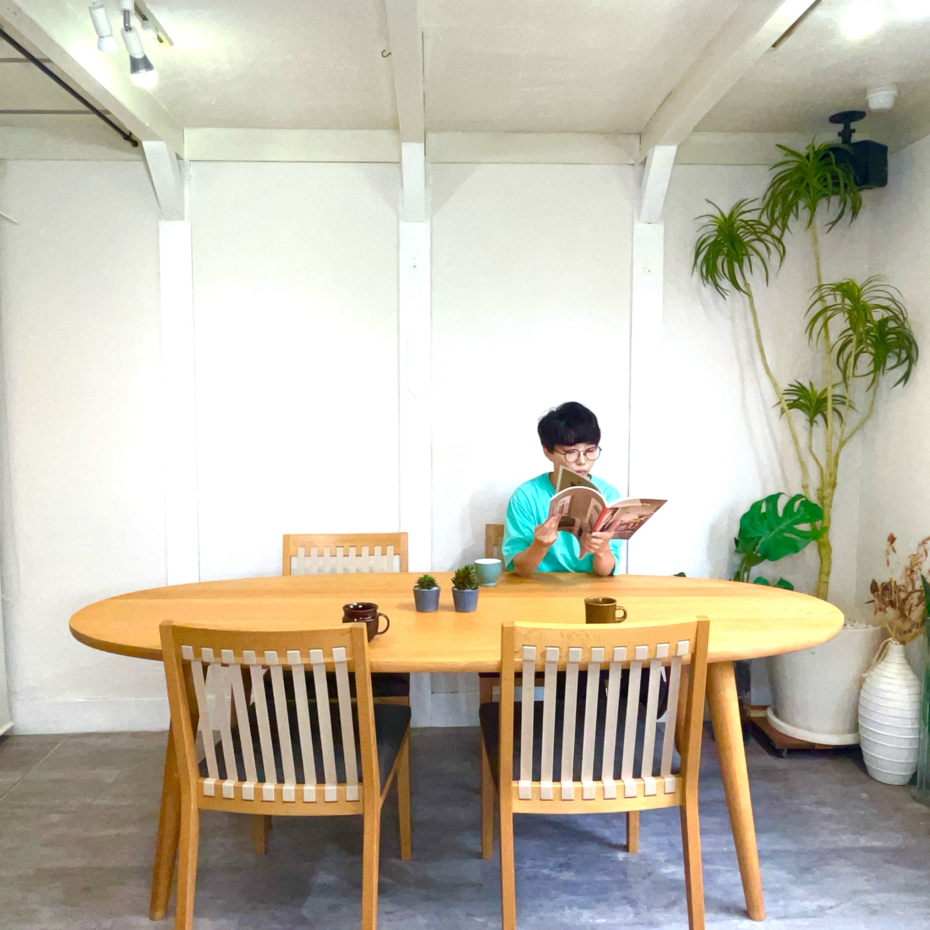 柏木工 / KASHIWA オーク材 オーバル ダイニングテーブル 中古 210