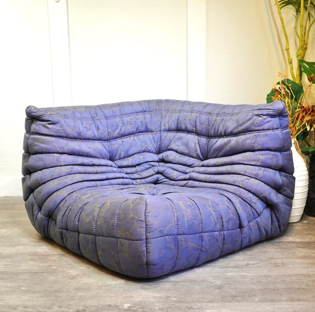 リーン・ロゼ ligne roset トーゴ コーナーソファ 1人掛け 中古 ブルー